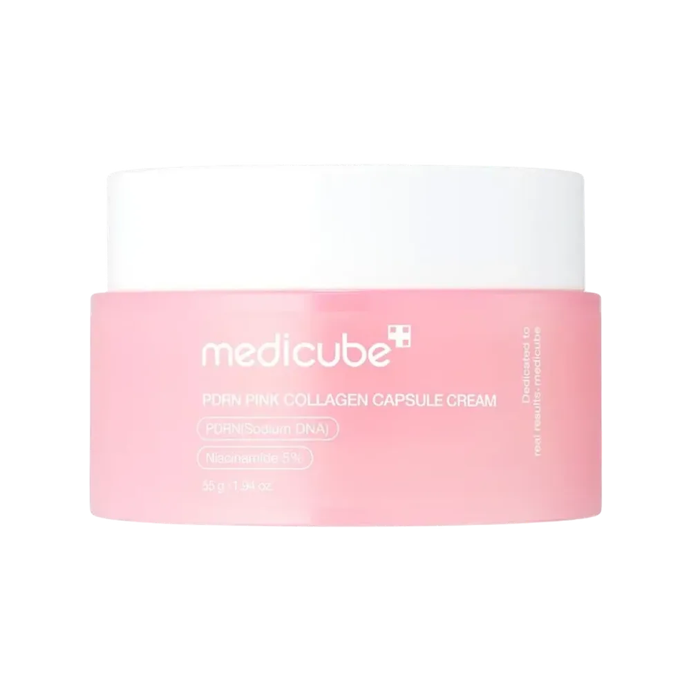medicube-pdrn-pink-collagen-caps-masokala.com_ کرم کپسولی مرطوب کننده صورت مدیکیوب مدل pdrn pink collagen capsule مناسب برای انواع پوست حجم 55 میلی لیتر - Image 1