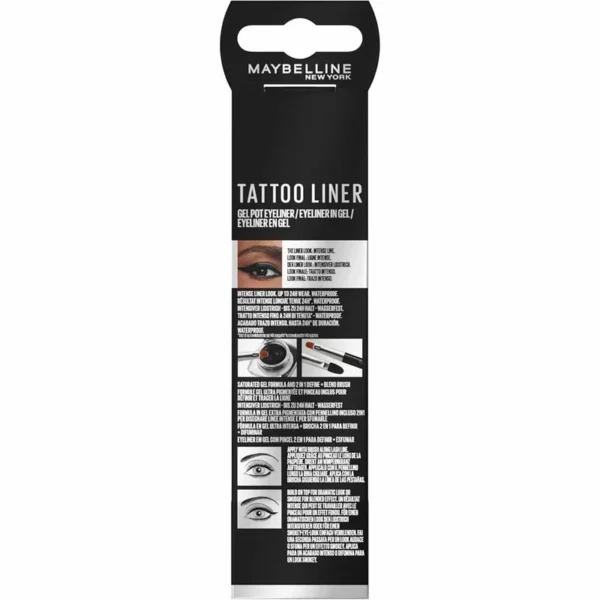 خط چشم ژله ای ضد آب میبلین TATTOO LINER رنگ مشکی - Image 3